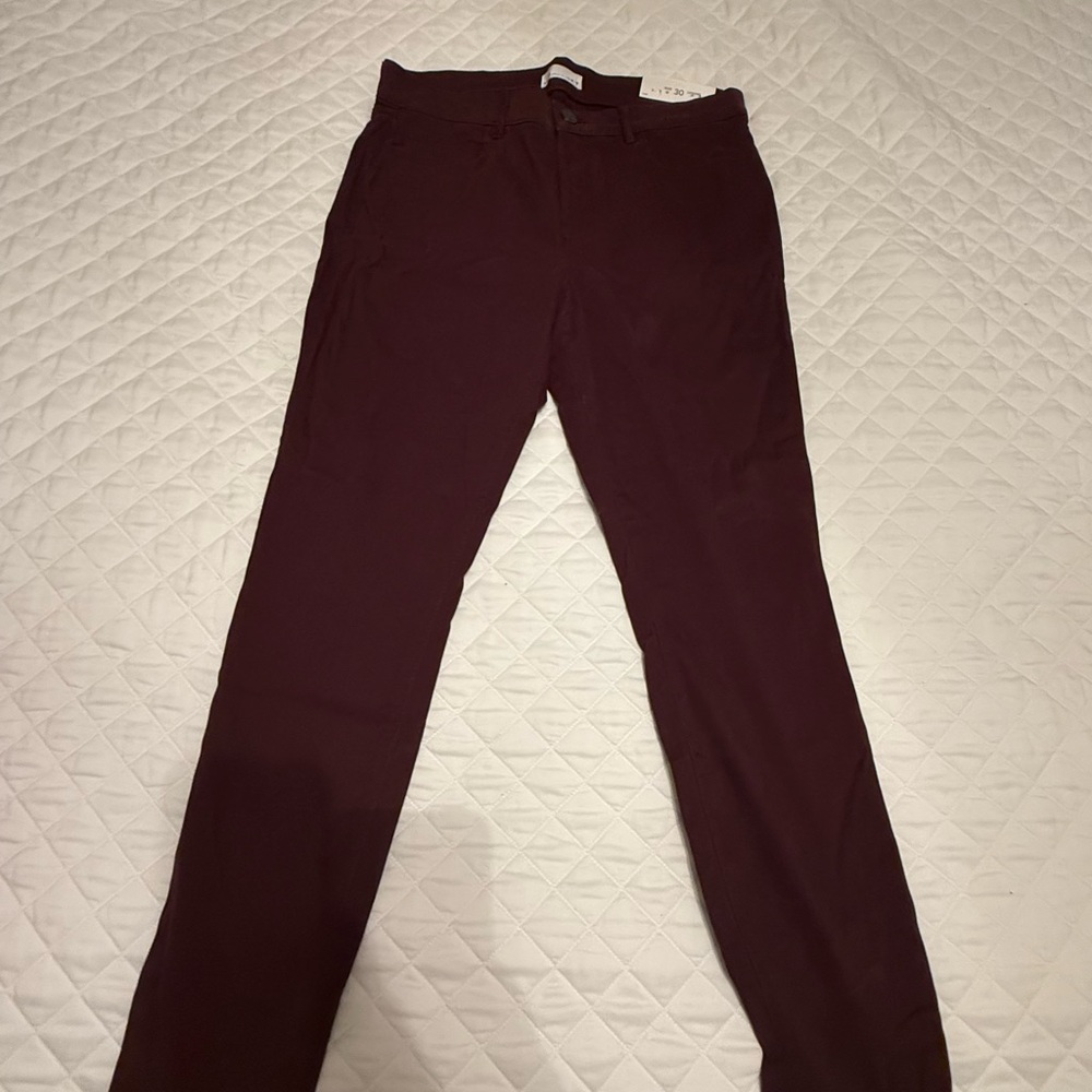 Burgundy Slim Fit Pants